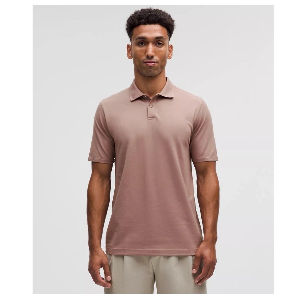 Lululemon Pique Classic-Fit Short-Sleeve Polo Shirt Twilight Rose Mens Large